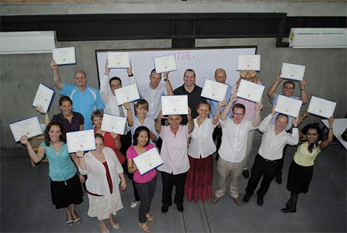 A group of certified ELS teachers in Thailand.